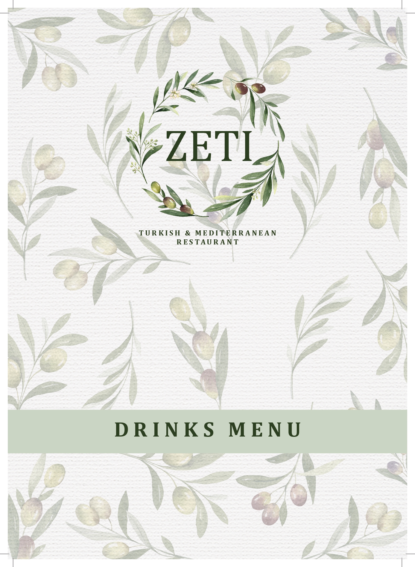 Drink Menu Page 1